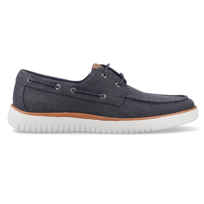 Hush Puppies Daniel Canvas Boat Shoe Canvas Men's Navy Boat Shoes