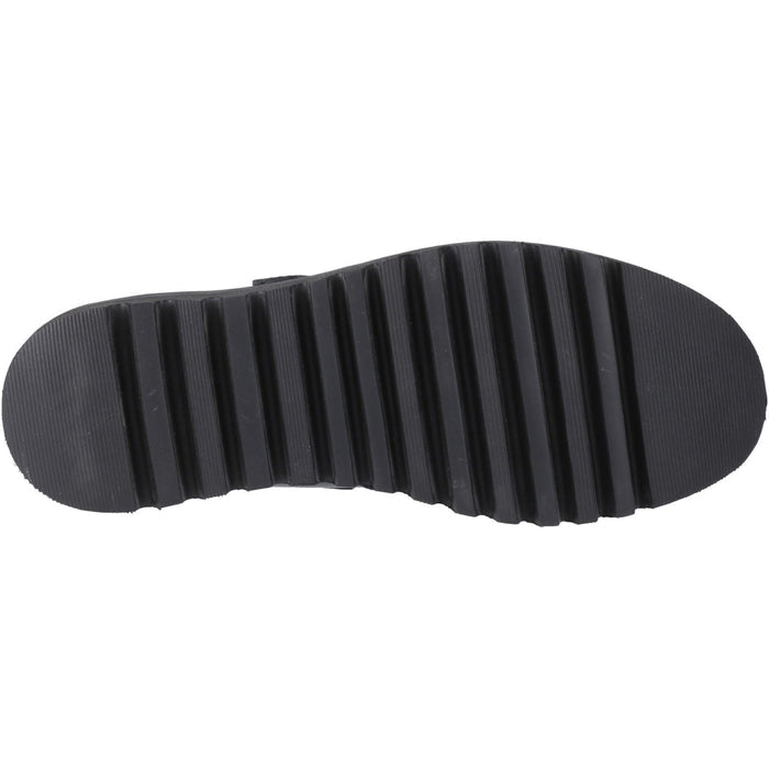 Hush Puppies Florrie T-Bar Leather Youth Black Shoes