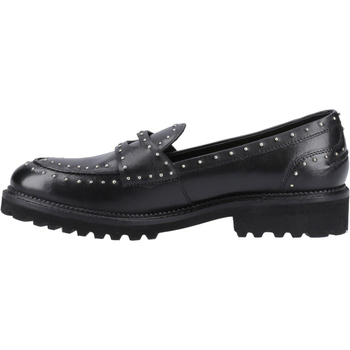 Hush Puppies Genie Leather Women's Black Standard Loafers