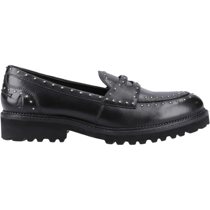 Hush Puppies Genie Leather Women's Black Standard Loafers