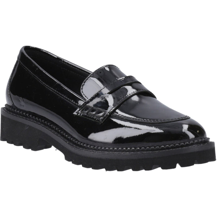 Hush Puppies Grazia Patent Leather Junior Black Loafers