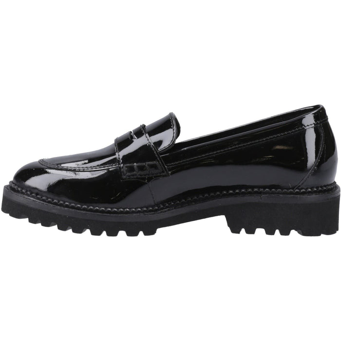 Hush Puppies Grazia Patent Leather Junior Black Loafers