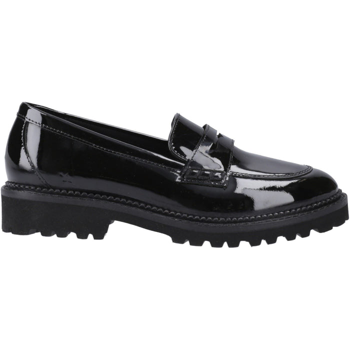 Hush Puppies Grazia Patent Leather Junior Black Loafers