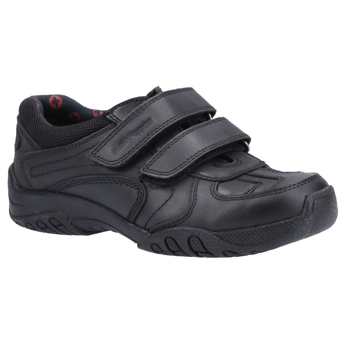 Hush Puppies Jezza 2 Junior Boys Black Leather Shoes