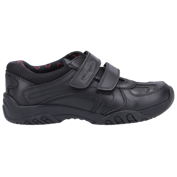 Hush Puppies Jezza 2 Junior Boys Black Leather Shoes