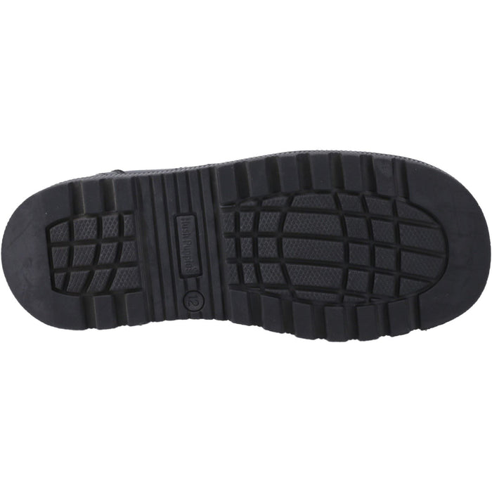 Hush Puppies Keeley Leather Youth Black Lace-Up Shoes