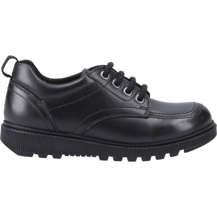 Hush Puppies Keeley Leather Youth Black Lace-Up Shoes