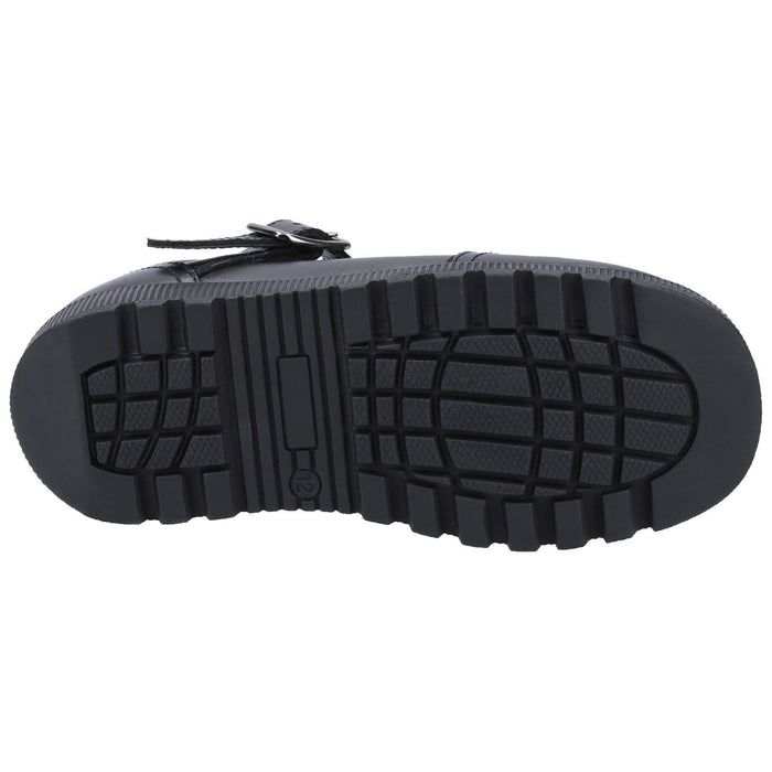Hush Puppies Kerry Youth Black Leather Shoes