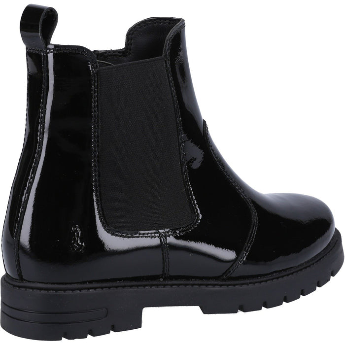 Hush Puppies Laura Patent Leather Junior Black Boots