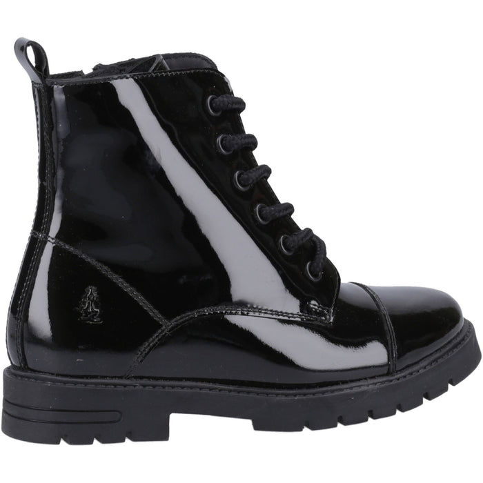 Hush Puppies Lauren Patent Leather Youth Girl's Black Boots