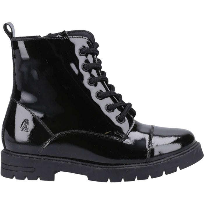 Hush Puppies Lauren Patent Leather Youth Girl's Black Boots