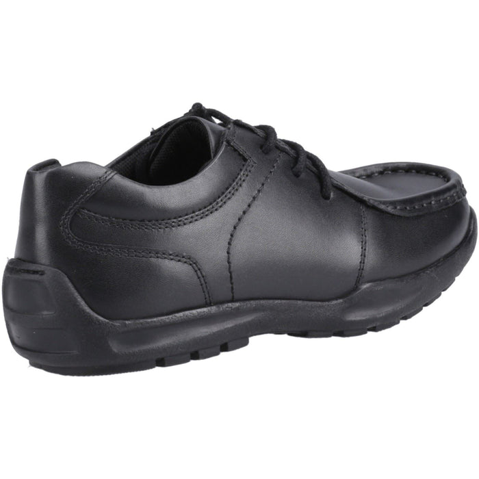 Hush Puppies Mackenzie Leather Junior Black Lace-Up Shoes