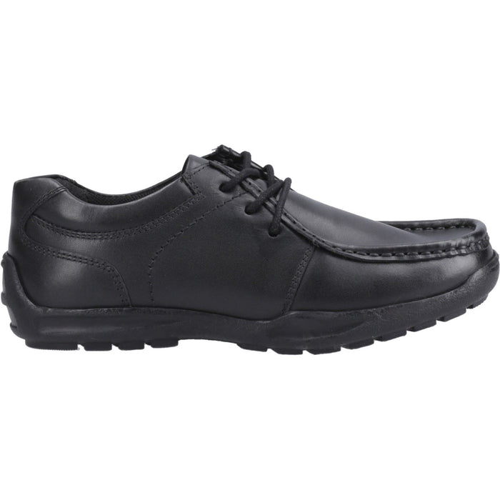 Hush Puppies Mackenzie Leather Junior Black Lace-Up Shoes