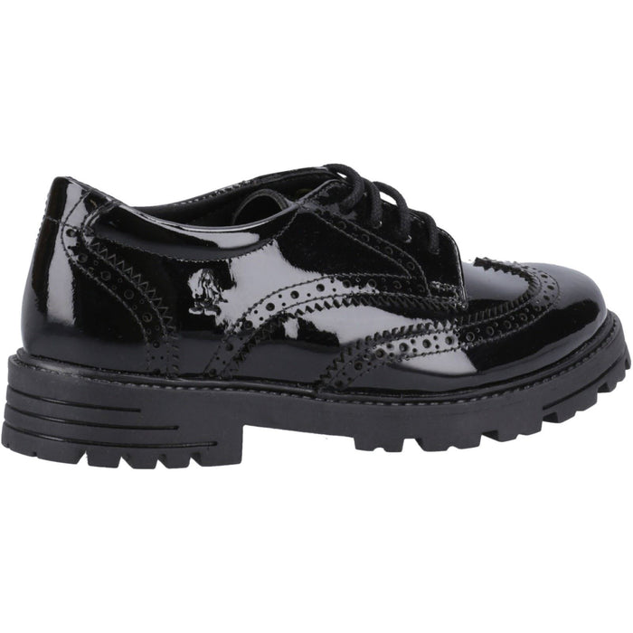 Hush Puppies Maxine Patent Leather Youth Black Brogues