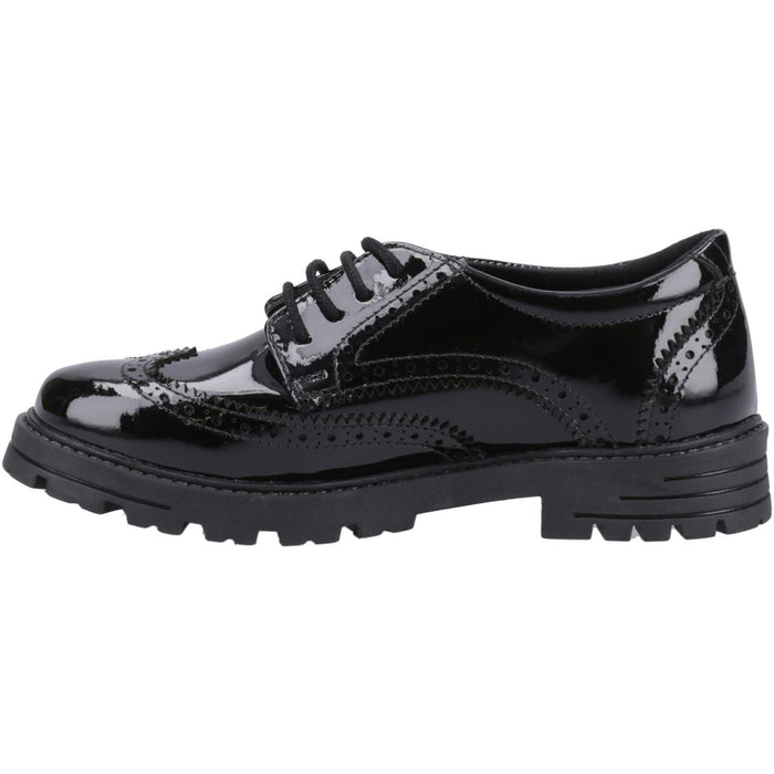 Hush Puppies Maxine Patent Leather Youth Black Brogues