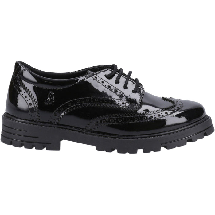 Hush Puppies Maxine Patent Leather Youth Black Brogues