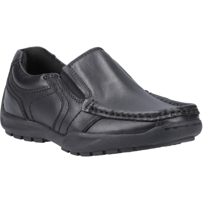 Hush Puppies Morgan Leather Youth Black Loafers
