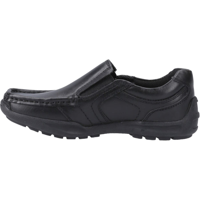 Hush Puppies Morgan Leather Youth Black Loafers