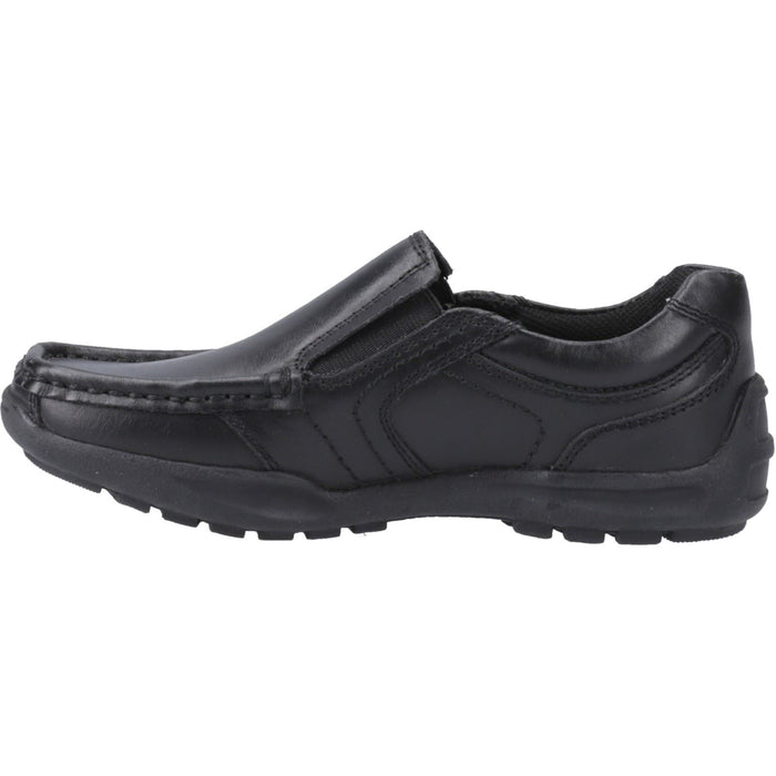 Hush Puppies Morgan Leather Youth Black Loafers