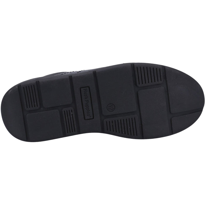 Hush Puppies Robert Leather Junior Black Lace-Up Shoes
