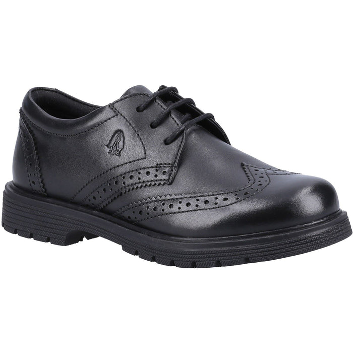 Hush Puppies Sally 2 Leather Youth Black Brogues