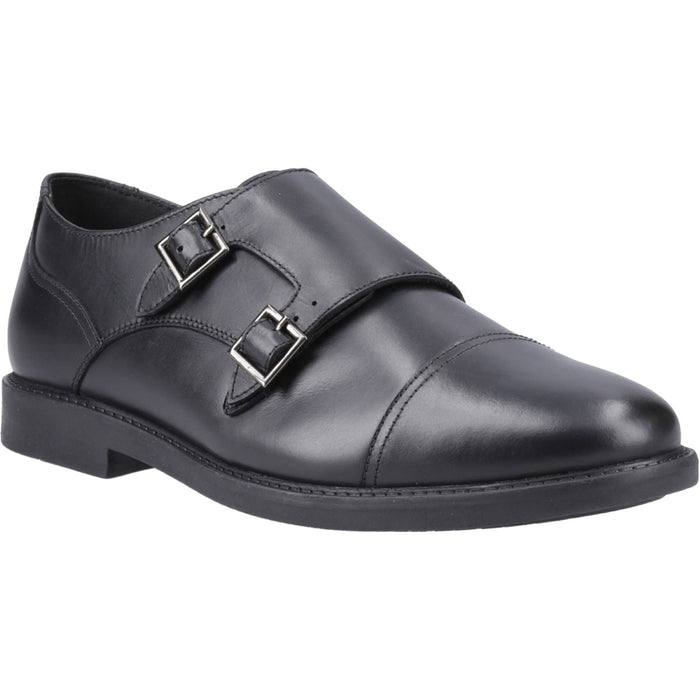 Hush Puppies Tim Monk Leather Youth Black Shoes