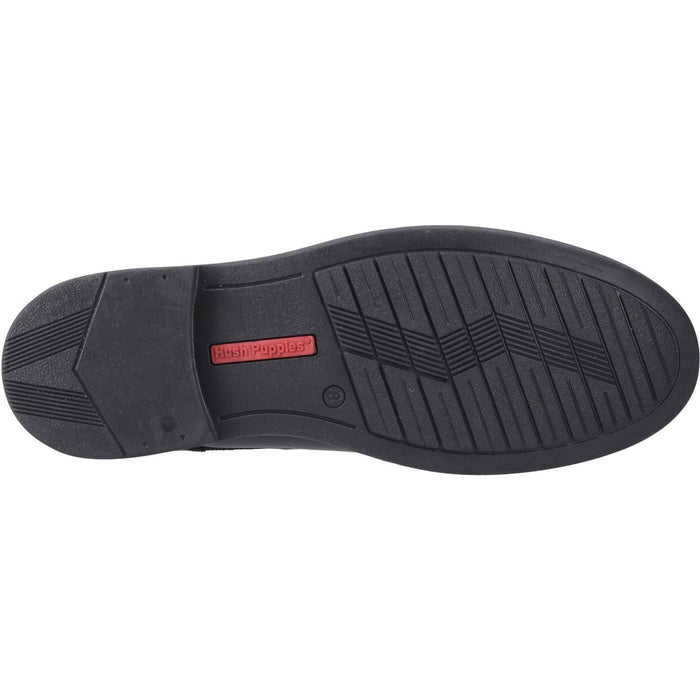 Hush Puppies Tim Monk Leather Youth Black Shoes