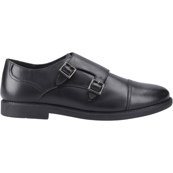 Hush Puppies Tim Monk Leather Youth Black Shoes