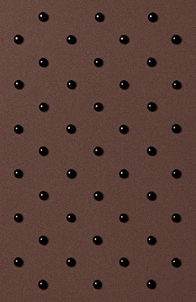 Brown textured fabric with black polka dots, ideal for fashion accessories or gift wrapping