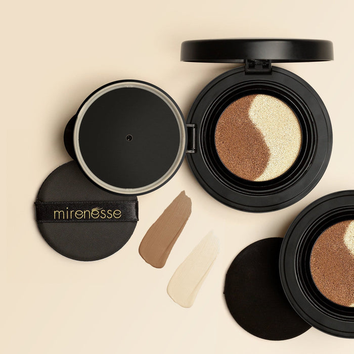 MIRENESSE FOUNDATION 15g / 0.53oz Instant Tanning Gel- 10 Collagen Face Glow Cushion Compact Bronzer
