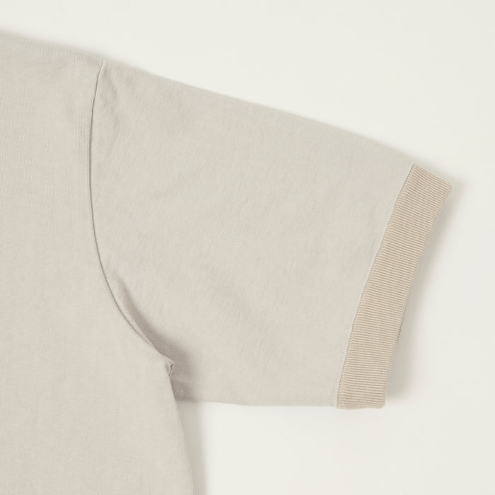 Jackman Dotsume Rib T-Shirt - Retro Silver/Dark Beige