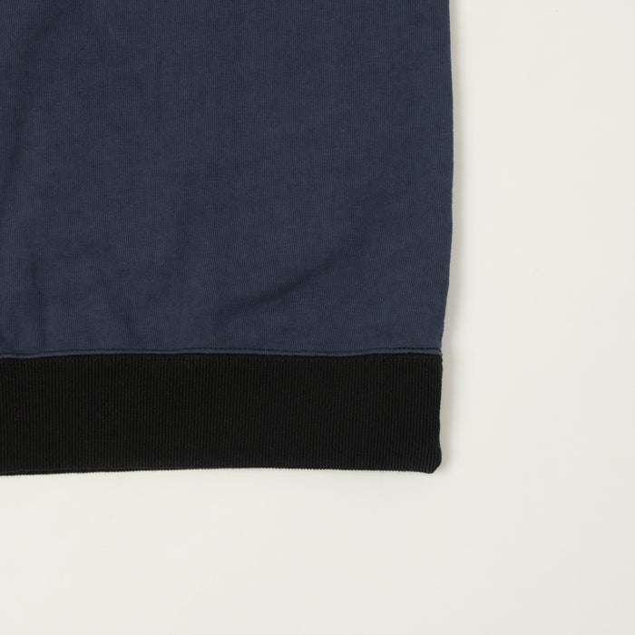 Jackman Dotsume Rib T-Shirt - Royal Navy/Black