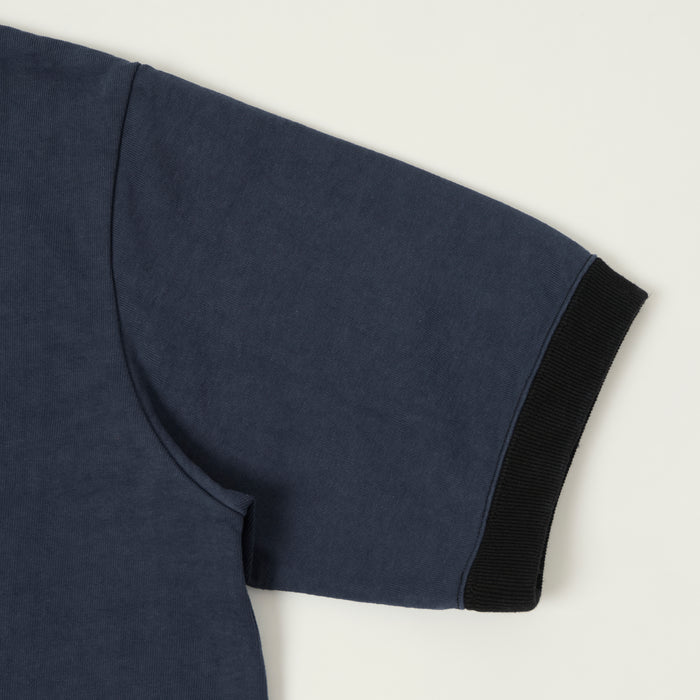 Jackman Dotsume Rib T-Shirt - Royal Navy/Black