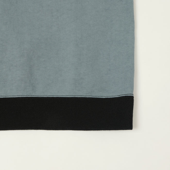 Jackman Dotsume Rib T-Shirt - Wolf Grey/Black