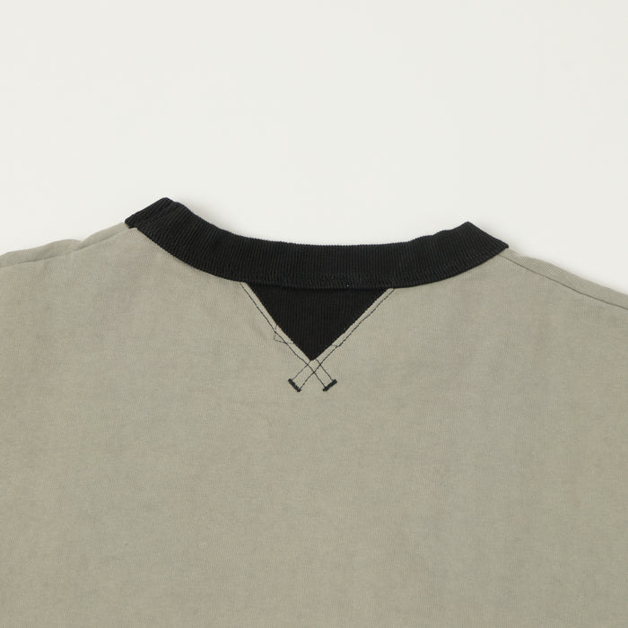 Jackman Long Sleeve Dotsume T-Shirt - Lizard Grey/Black