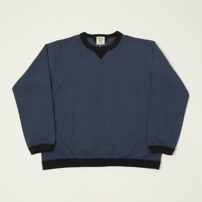 Jackman Long Sleeve Dotsume T-Shirt - Retro Navy/Black