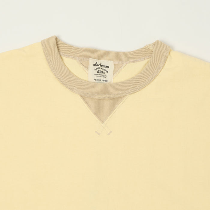 Jackman Long Sleeve Dotsume T-Shirt - Uni Cream/Dark Beige