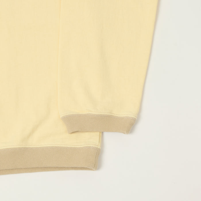 Jackman Long Sleeve Dotsume T-Shirt - Uni Cream/Dark Beige