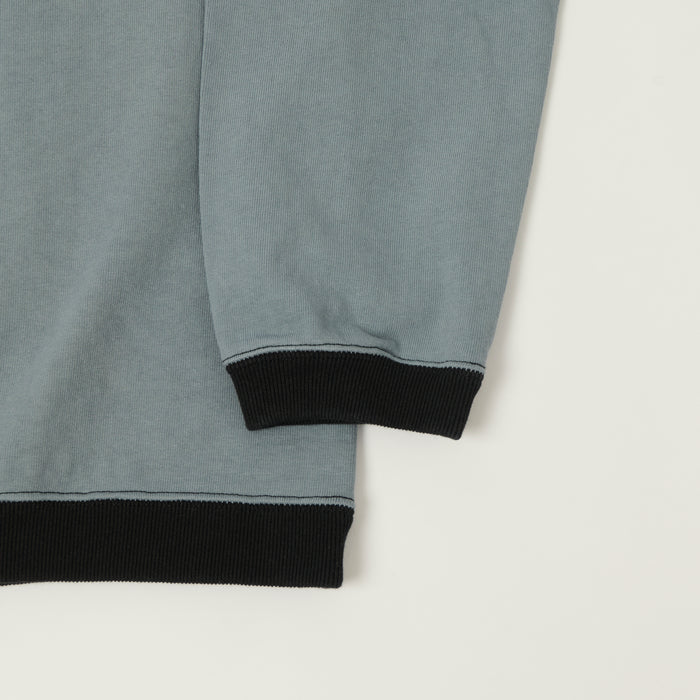 Jackman Long Sleeve Dotsume T-Shirt - Wolf Grey/Black