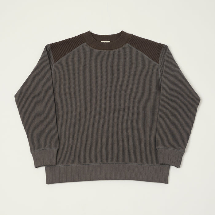 Jackman Midneck Waffle Sweatshirt - Falcon Grey/Wood
