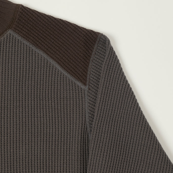 Jackman Midneck Waffle Sweatshirt - Falcon Grey/Wood