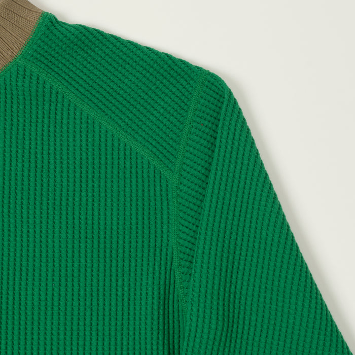 Jackman Midneck Waffle Sweatshirt - Green/Sepia