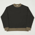 Jackman Midneck Waffle Sweatshirt - Ink Black/Sepia