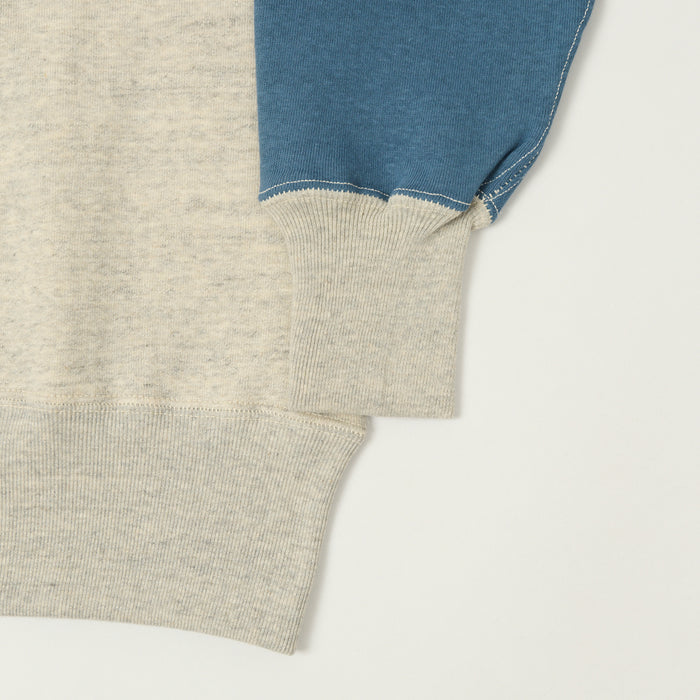 John Gluckow Lot. JG-CS20 Freedom Sleeve Sweatshirt - Oatmeal/Light Blue
