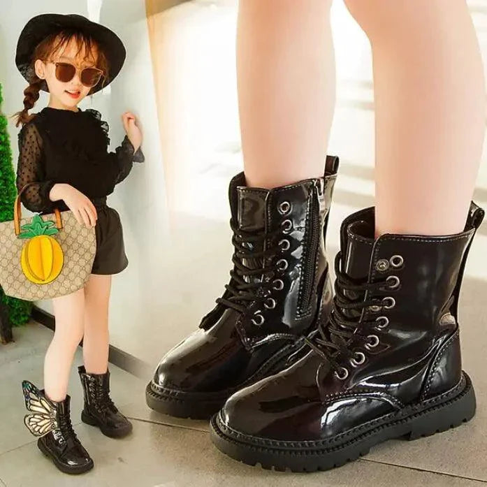 Kids winter shoes from MANDOTOS featuring insulated design, waterproof material, and sturdy soles for cold weather wear.