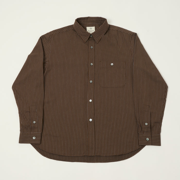 Knickerbocker 'Jones' Cotton/Merino Shirt - Brown/Sky