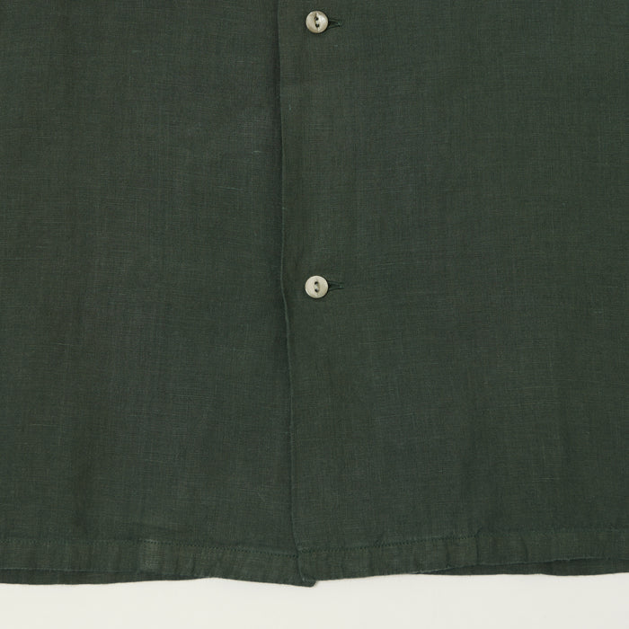 Knickerbocker 'Marina' Linen Camp Shirt - Deep Forest