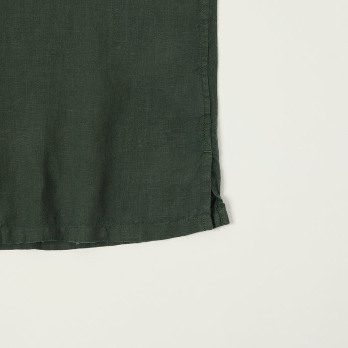 Knickerbocker 'Marina' Linen Camp Shirt - Deep Forest