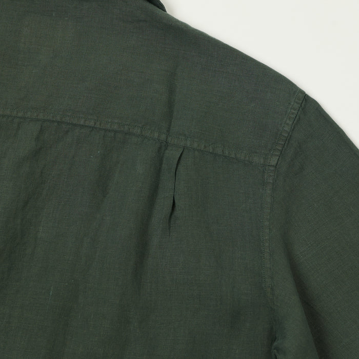 Knickerbocker 'Marina' Linen Camp Shirt - Deep Forest