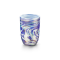 blue laguna b murano glass on white background